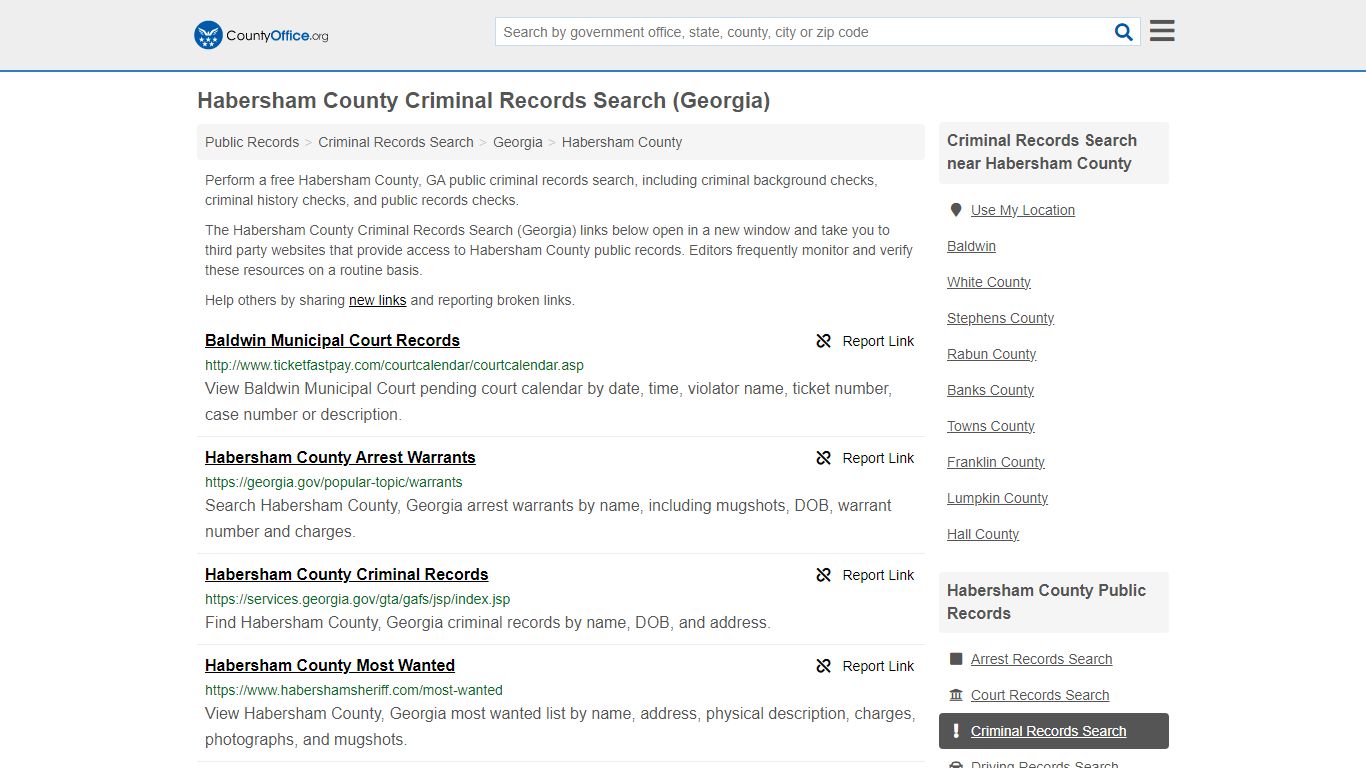 Habersham County Criminal Records Search (Georgia)